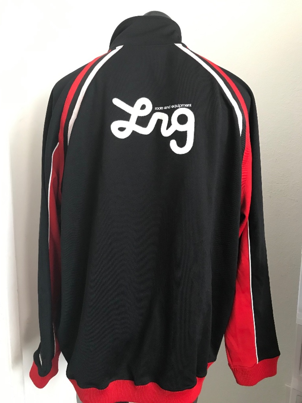 LRG Roots & Equipment Track Jacket Men’s 3XL Black Red Full Zip Y2K Streetwear